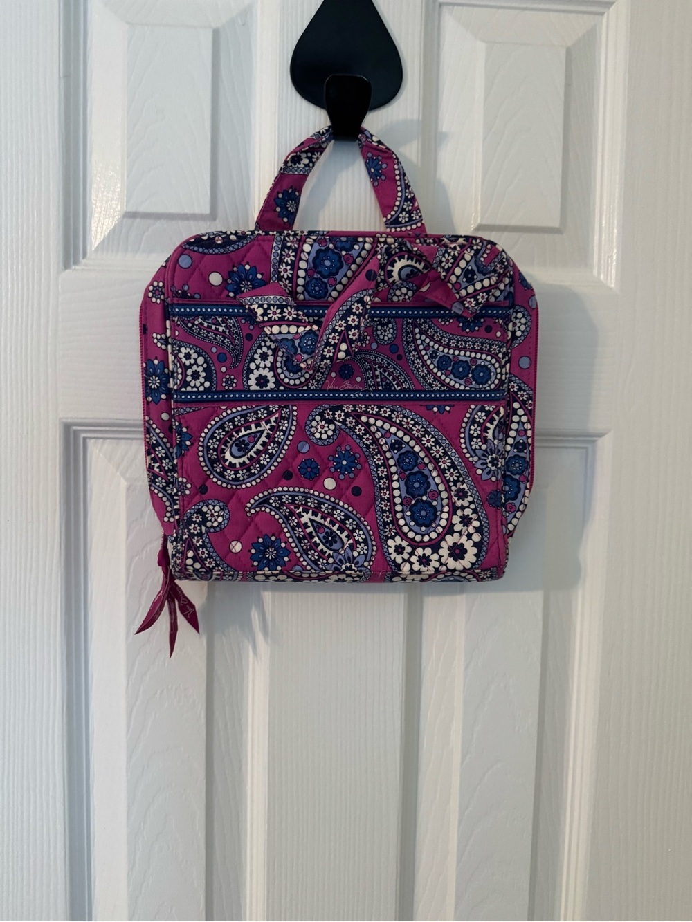 Vera Bradley Pink Paisley Quilted Cosmetic Organizer